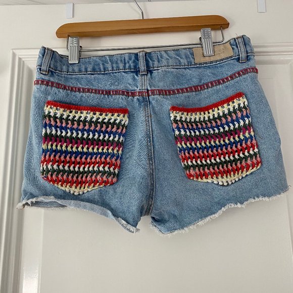 Zara Other - Rainbow Macrame Jean Shorts